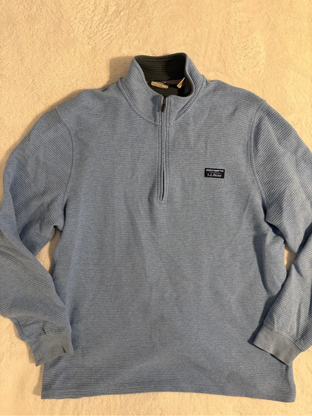 L.L. Bean Men’s Light Blue Quarter-Zip cotton XL Tall GUC